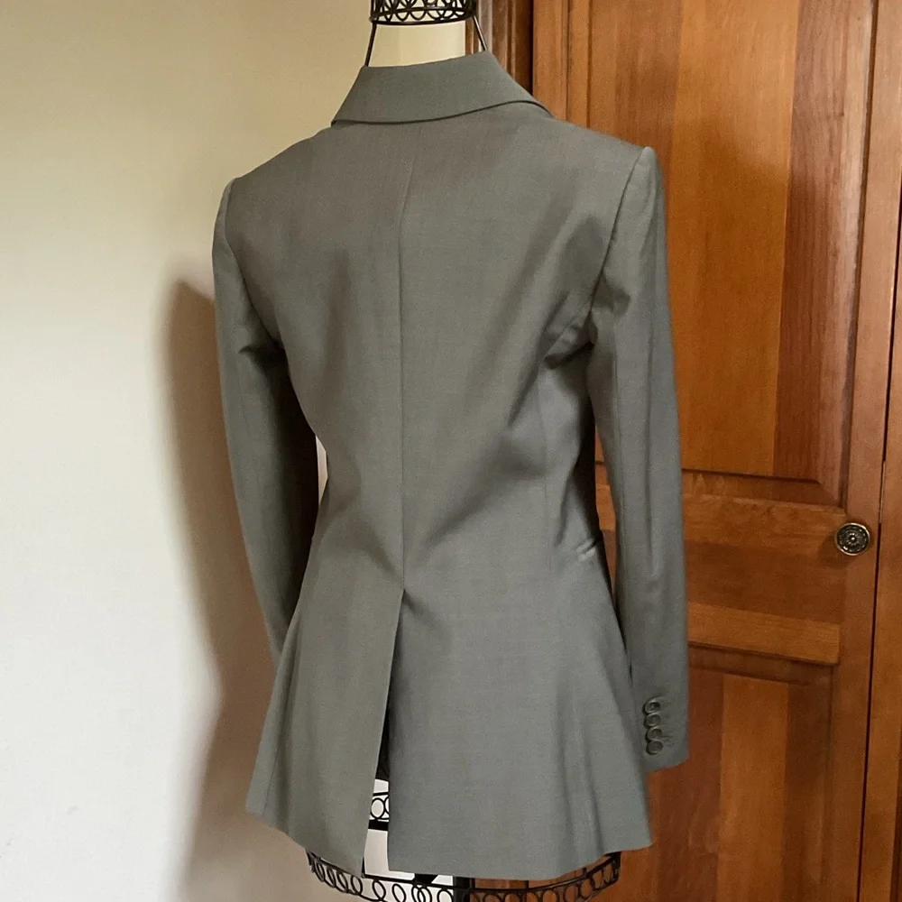 Theory sage green one button blazer, 00 - Picture 4 of 6